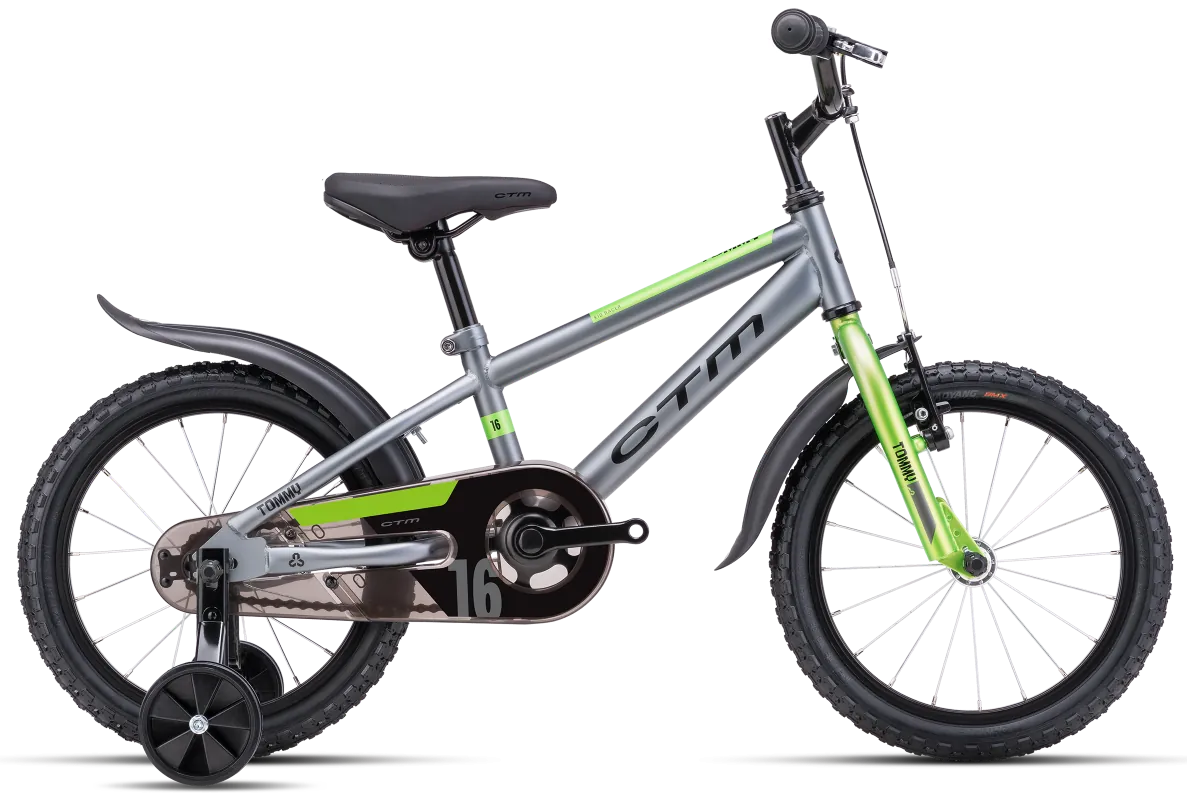 CTM Tommy silber 16 Zoll Kinderfahrrad mit Stützräder silber