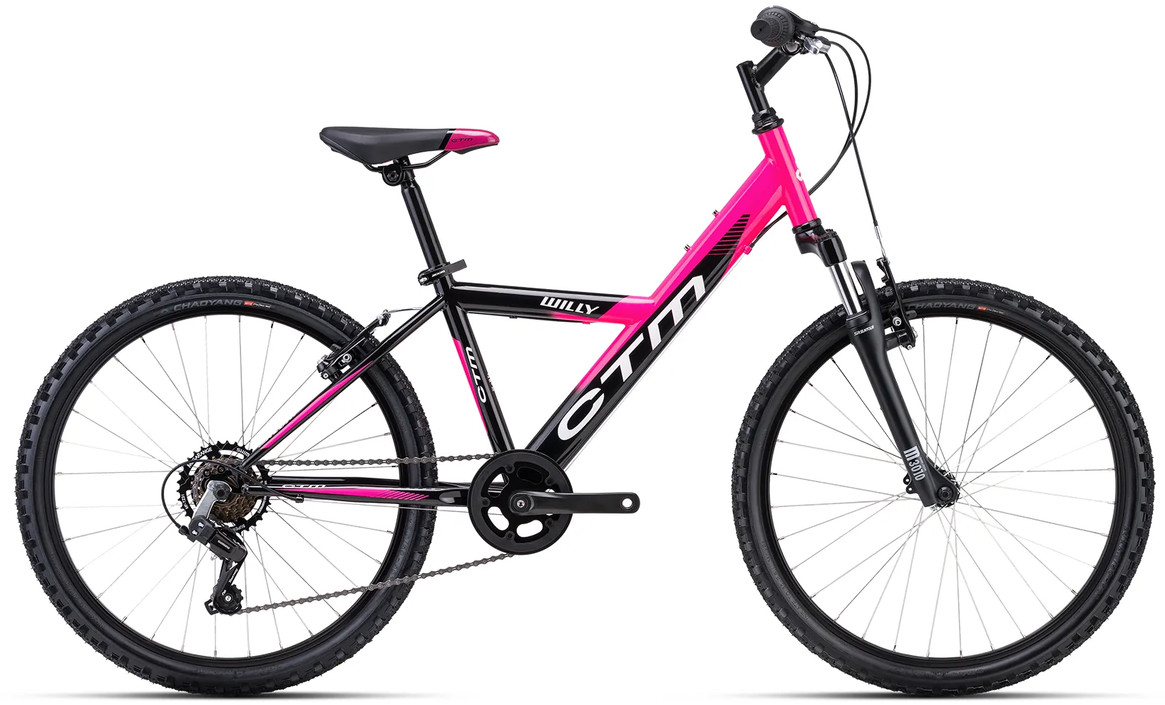 24 Zoll Kinderfahrrad pink mit Federgabel